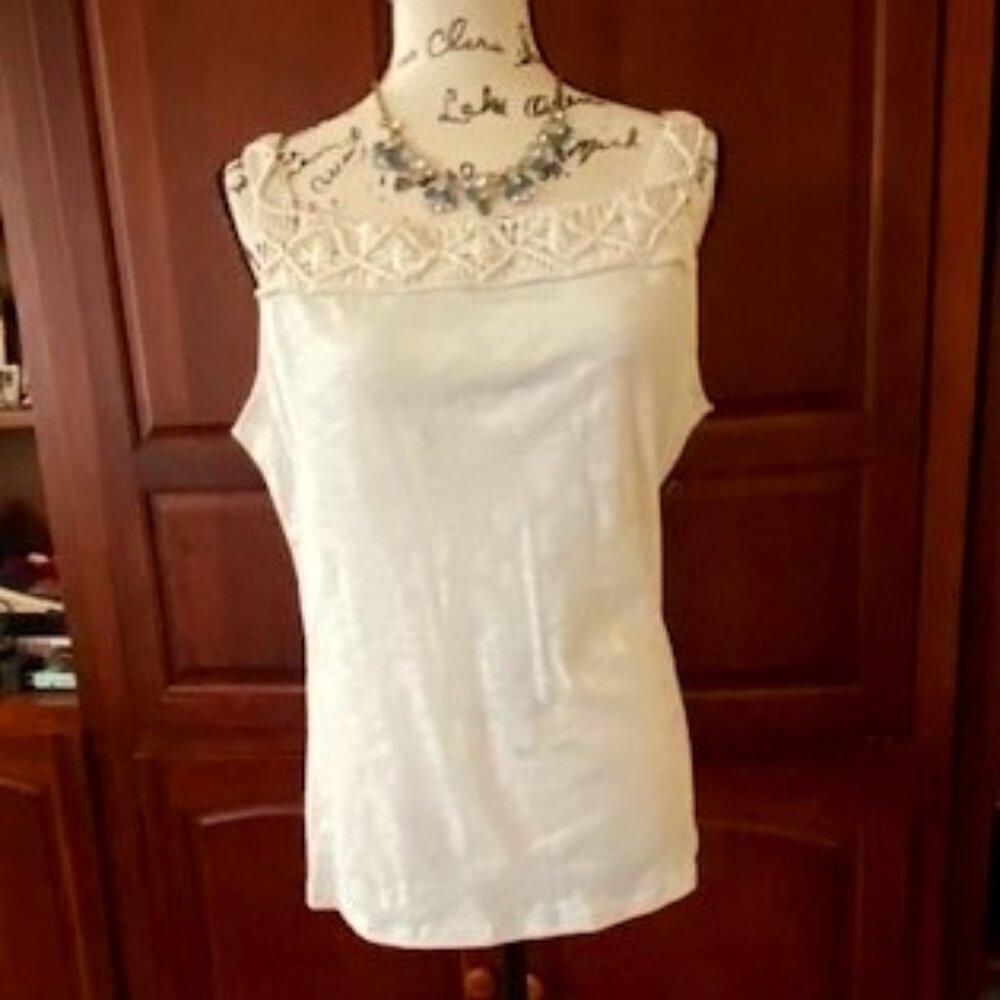 NEW LAUREN JEANS CO RALPH LAUREN Ivory Cream Women's Shirt Top Large